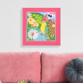 Frida Kahlo Parrot Graphic Canvas Afdruk (Insitu (Woonkamer))