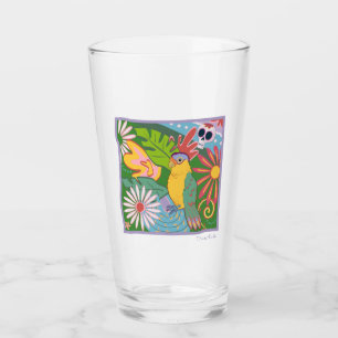 Frida Kahlo Parrot Graphic Glas