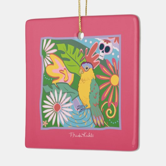 Frida Kahlo Parrot Graphic Keramisch Ornament (Links)