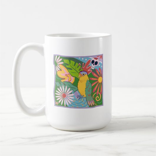 Frida Kahlo Parrot Graphic Koffiemok (Links)