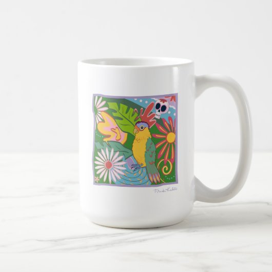 Frida Kahlo Parrot Graphic Koffiemok (Rechts)