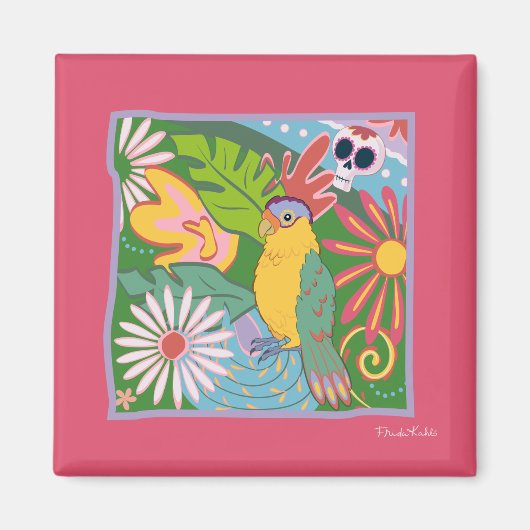 Frida Kahlo Parrot Graphic Magneet (Voorkant)