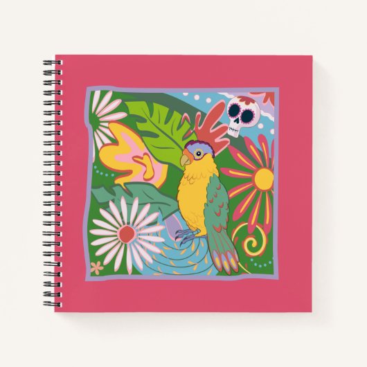 Frida Kahlo Parrot Graphic Notitieboek (Voorkant)