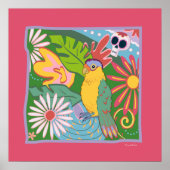Frida Kahlo Parrot Graphic Poster (Voorkant)