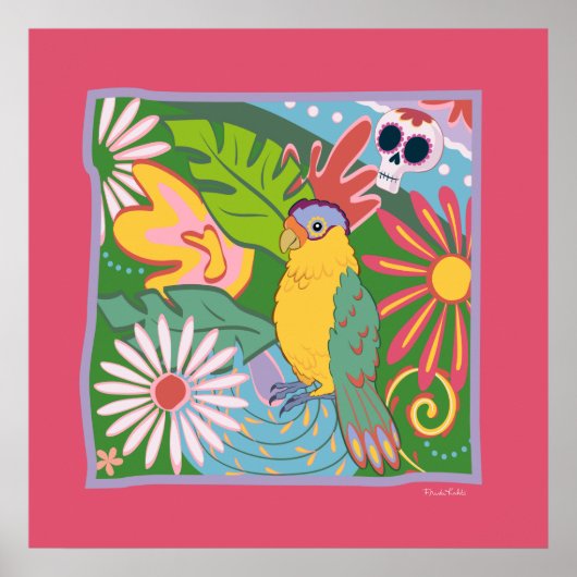 Frida Kahlo Parrot Graphic Poster (Voorkant)