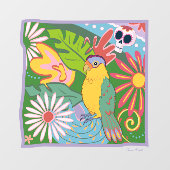 Frida Kahlo Parrot Graphic Raamsticker (Vel)