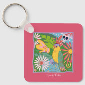 Frida Kahlo Parrot Graphic Sleutelhanger (Voorkant)