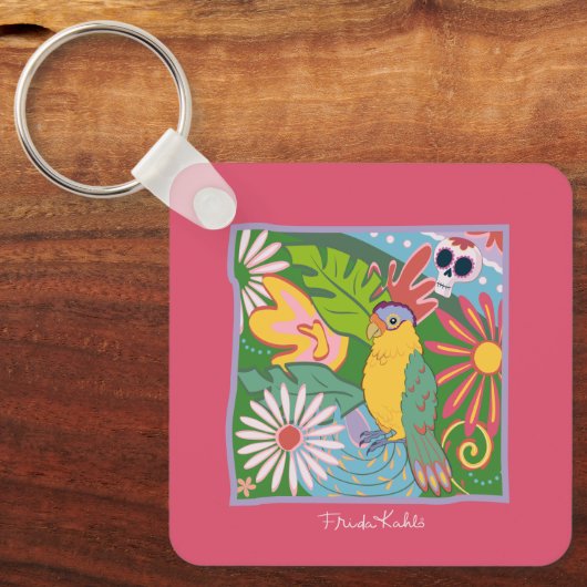 Frida Kahlo Parrot Graphic Sleutelhanger (Voorkant)