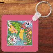 Frida Kahlo Parrot Graphic Sleutelhanger (Achterkant)