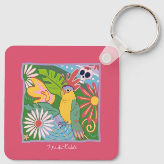 Frida Kahlo Parrot Graphic Sleutelhanger (Achterkant)