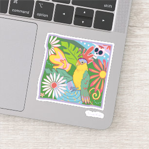 Frida Kahlo Parrot Graphic Sticker