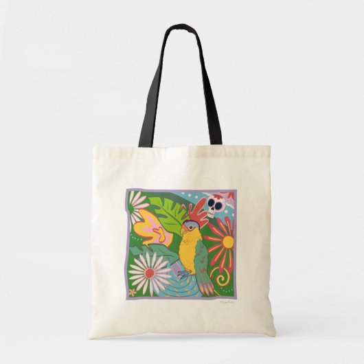 Frida Kahlo Parrot Graphic Tote Bag (Voorkant)