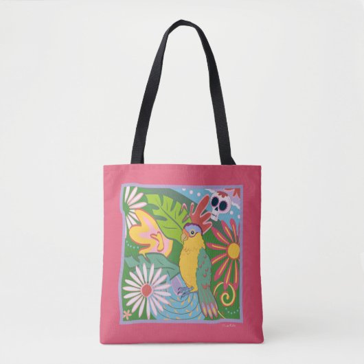 Frida Kahlo Parrot Graphic Tote Bag (Voorkant)