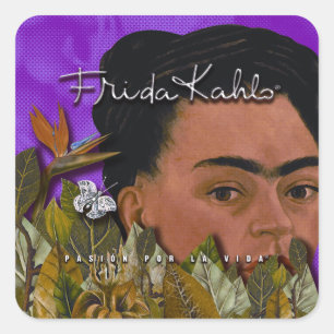 Frida Kahlo Pasion Por La Vida Vierkante Sticker