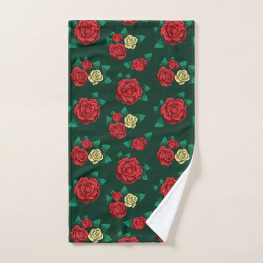 Frida Kahlo | Patroon rood en gouden Roos Bad Handdoek (Handdoek)