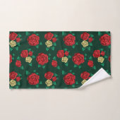 Frida Kahlo | Patroon rood en gouden Roos Bad Handdoek (Handdoek)
