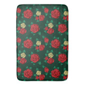 Frida Kahlo | Patroon rood en gouden Roos Badmat (Voorkant Verticaal)