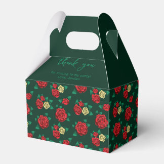 Frida Kahlo | Patroon rood en gouden Roos Bedankdoosjes