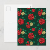 Frida Kahlo | Patroon rood en gouden Roos Briefkaart (Voorkant / Achterkant)
