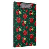 Frida Kahlo | Patroon rood en gouden Roos Klembord (Rechts)