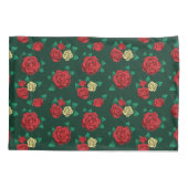 Frida Kahlo | Patroon rood en gouden Roos Kussensloop (Achterkant-Links)