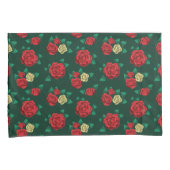 Frida Kahlo | Patroon rood en gouden Roos Kussensloop (Voorkant-Rechts)