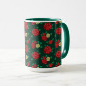 Frida Kahlo | Patroon rood en gouden Roos Mok (Voorkant rechts)