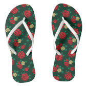 Frida Kahlo | Patroon rood en gouden Roos Teenslippers (Voetbed)
