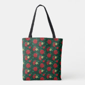 Frida Kahlo | Patroon rood en gouden Roos Tote Bag (Achterkant)