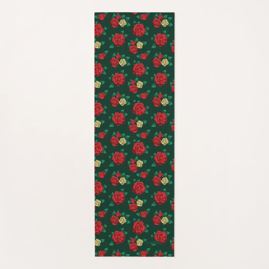 Frida Kahlo | Patroon rood en gouden Roos Yogamat (Voorkant)