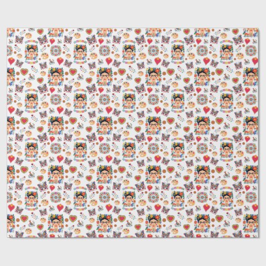 Frida Kahlo Pattern, kunstenaar, kunstleraar Cadeaupapier (Vlak)