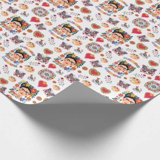 Frida Kahlo Pattern, kunstenaar, kunstleraar Cadeaupapier (Hoek)
