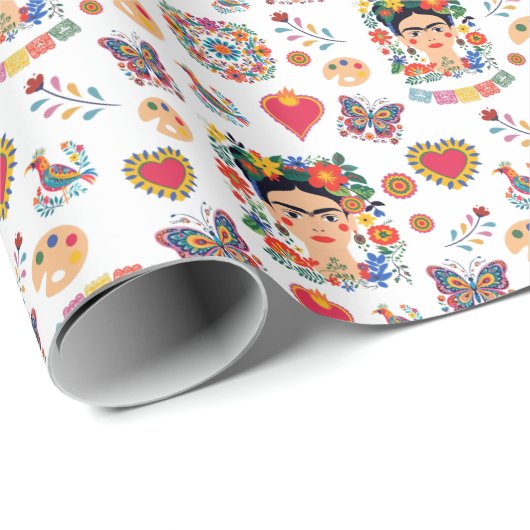 Frida Kahlo Pattern, kunstenaar, kunstleraar Cadeaupapier (Rol Hoek)