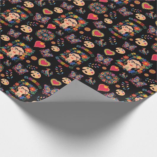 Frida Kahlo Pattern, Mexico, Artiest Gift Cadeaupapier (Hoek)