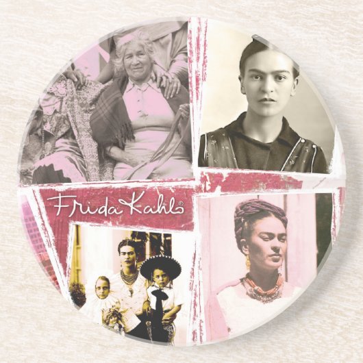 Frida Kahlo Photo Montage Zandsteen Onderzetter (Voorkant)