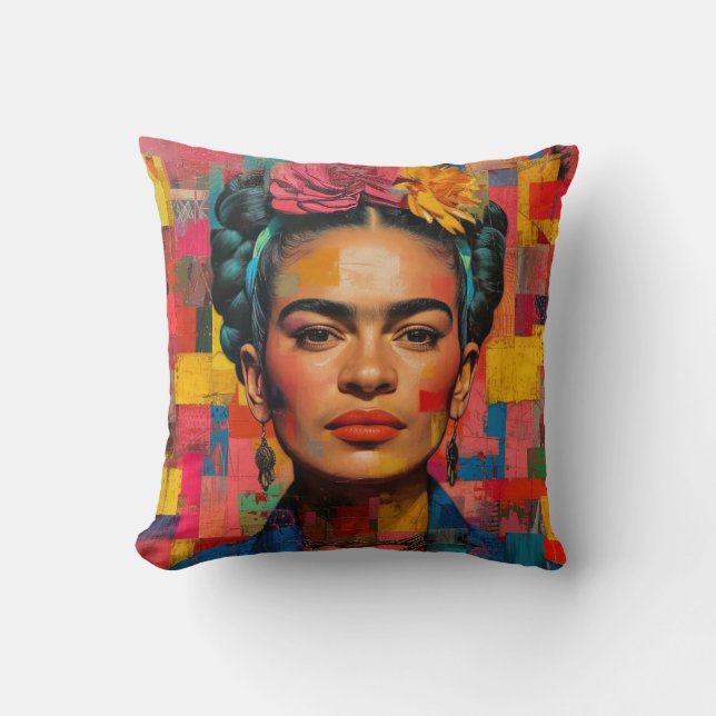 Frida Kahlo Pillow, Cushion, Frida Decor Kussen (Voorkant)