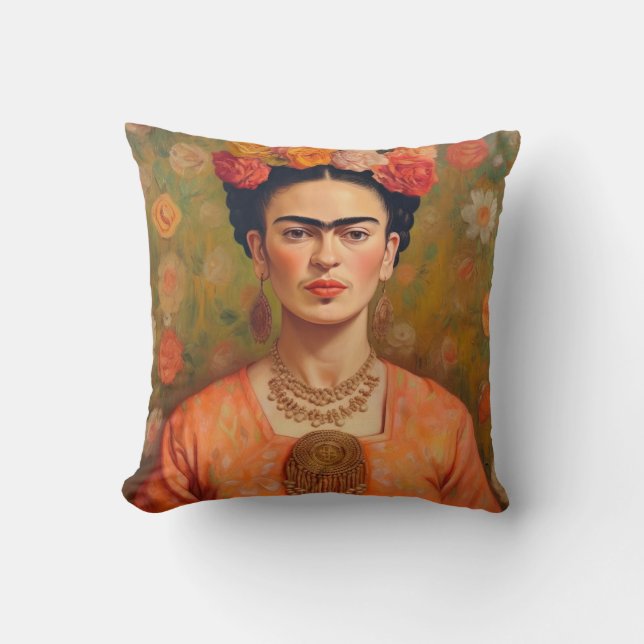 Frida Kahlo Pillow, Cushion, Frida Decor Kussen (Voorkant)