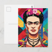 Frida Kahlo Pop Art Portrait – Levendige kleuren Briefkaart (Voorkant / Achterkant)