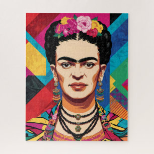 Frida Kahlo Pop Art Portrait – Levendige kleuren Legpuzzel