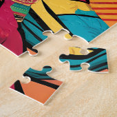 Frida Kahlo Pop Art Portrait – Levendige kleuren Legpuzzel (Zijkant)