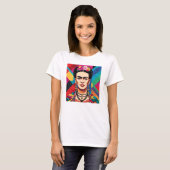 Frida Kahlo Pop Art Portrait – Levendige kleuren T-shirt (Voorkant volledig)