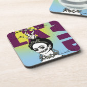 Frida Kahlo Pop Art Portret Bier Onderzetter (Linkerzijde)