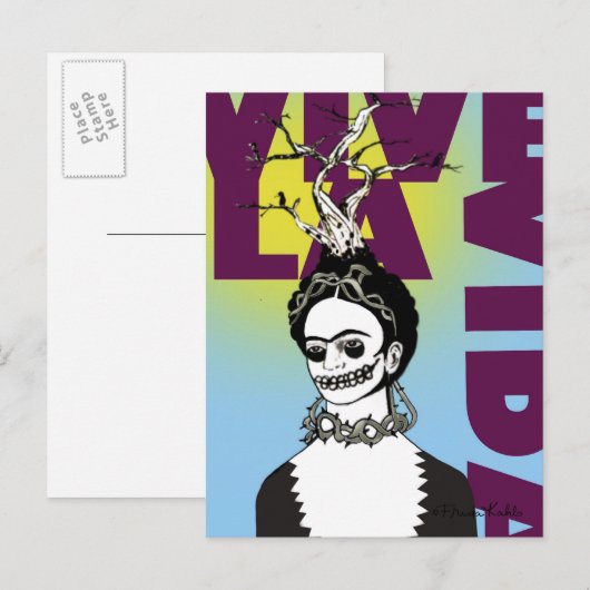 Frida Kahlo Pop Art Portret Briefkaart (Voorkant / Achterkant)