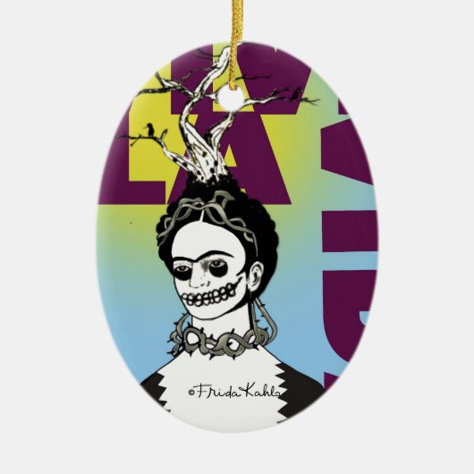Frida Kahlo Pop Art Portret Keramisch Ornament (Voorkant)