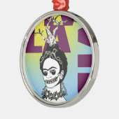 Frida Kahlo Pop Art Portret Metalen Ornament (Links)