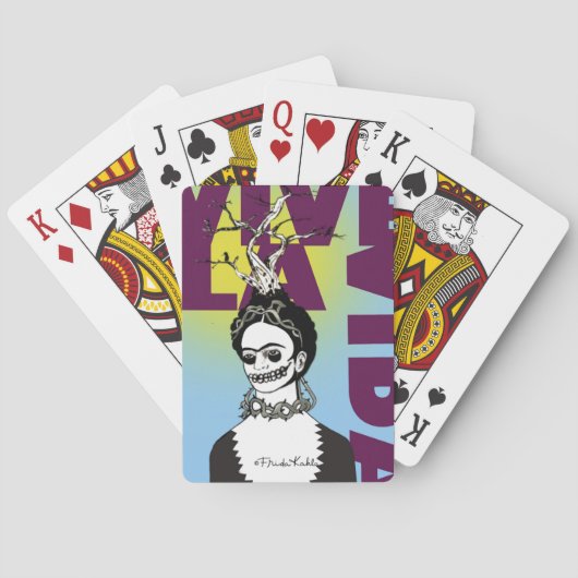 Frida Kahlo Pop Art Portret Pokerkaarten (Achterkant)