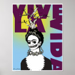 Frida Kahlo Pop Art Portret Poster<br><div class="desc">Frida Kahlo de Rivera was een Mexicaanse schilder die zich herinnerde aan haar intense en levendige werk. Haar werk is in Mexico gevierd als een symbool van de nationale en inheemse traditie,  en door feministen voor haar onverbloemde weergave van de ervaring van de vrouw en haar onverzettelijkheid</div>