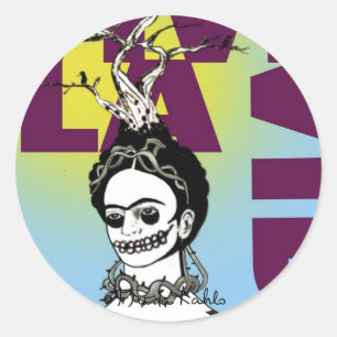 Frida Kahlo Pop Art Portret Ronde Sticker