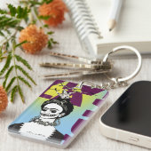 Frida Kahlo Pop Art Portret Sleutelhanger (Voorkant Rechts)