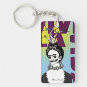 Frida Kahlo Pop Art Portret Sleutelhanger (Voorkant)